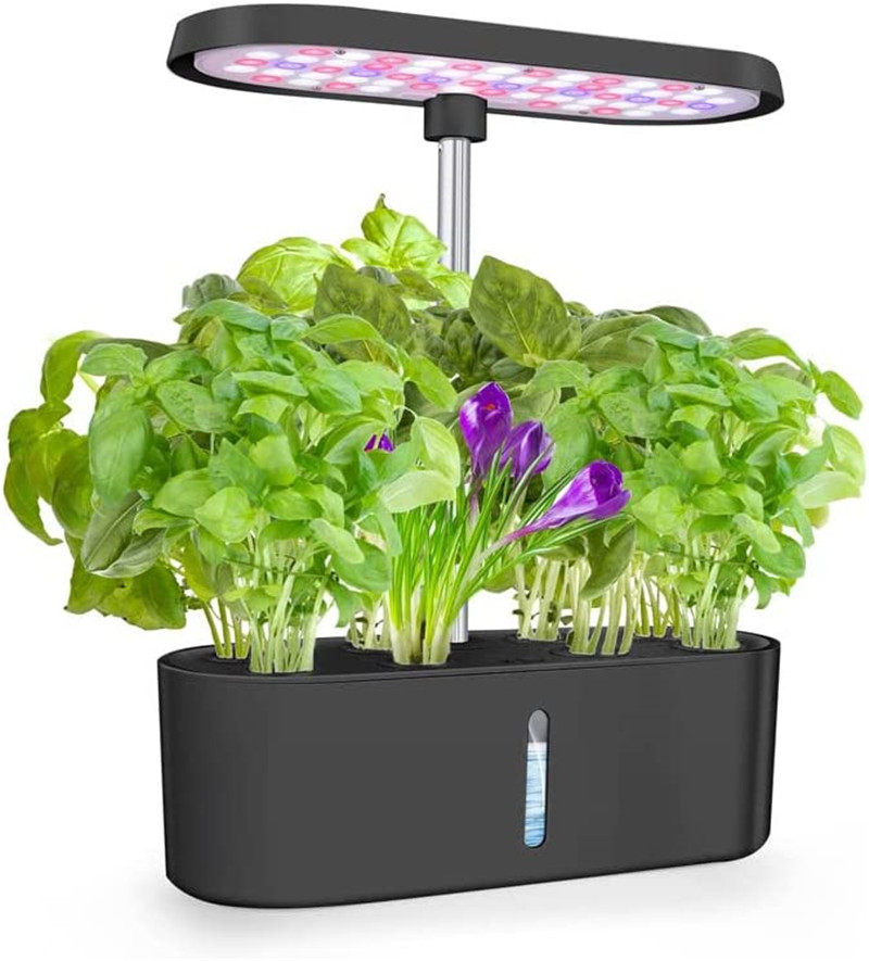 8 Pods Hydroponics Growing System Indoor Garden Full-Spectrum Height Adjustable Grow Light with Automatic Timer,3.5L Large Leakproof Water Tank